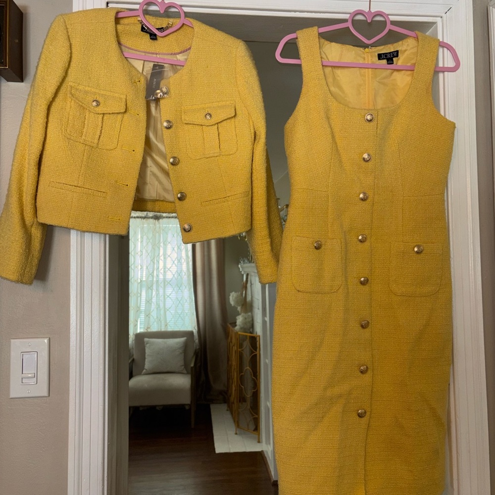 NWT J. Crew Yellow Dress & Jacket Set - Picture 3 of 17
